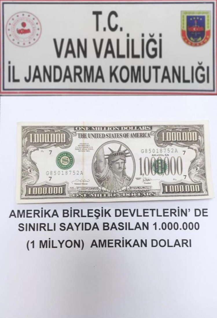 VAN'DA BİR ADET 1 MİLYON DOLAR BANKNOT ELE GEÇİRİLDİ!