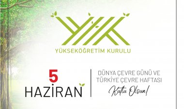 5 HAZİRAN DÜNYA ÇEVRE GÜNÜ VE TÜRKİYE ÇEVRE HAFTASI NEDENİYLE YÖK LO​GOSU YEŞİL RENGE ÇEVRİLDİ