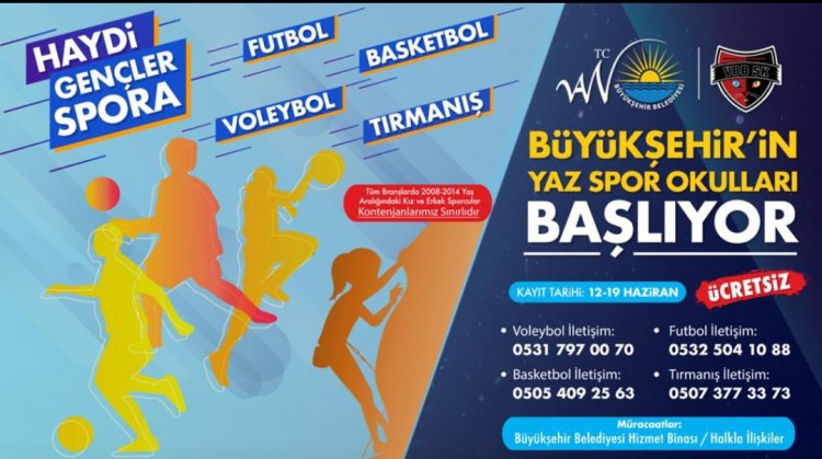 ÜCRETSİZ YAZ SPOR OKULLARI KAYITLARI BAŞLADI!