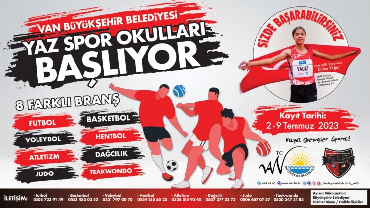 VAN'DA ÜCRETSİZ YAZ SPOR OKULLARI KAYITLARI BAŞLADI!