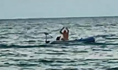 ŞİLE'DE DENİZİN ORTASINDA KADINI DÖVDÜ!