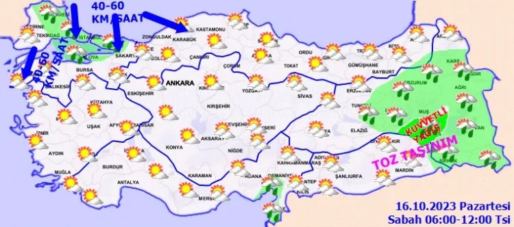 METEOROLOJİ UYARDI: HAVA SICAKLIKLARI AZALIYOR, KUVVETLİ YAĞIŞ VE RÜZGAR UYARISI 